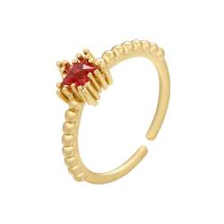 bicup Ring Ringe Damen Bijouterie Herren Stern Offener Ring Für Damen Schlichte Damen Ringe Party Goldrot von bicup