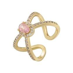 bicup Ring Ringe Damen Bijouterie Herren Vintage Ringe Für Frauen Öffnung Mann Ring Verstellbar Herz Paar Ringe Verlobungsring Goldrosa von bicup