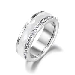 bicup Ring Ringe Damen Bijouterie Herren Weiße Ringe Klassische Hochzeit Verlobungsringe Für Frauen 8 R18056P von bicup