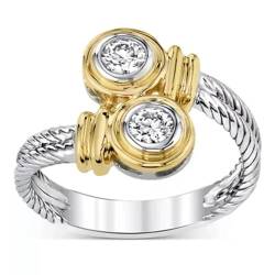 bicup Ring Ringe Damen Bijouterie Herren Zweifarbige Frauen Ring Mädchen Party Accessoires Büro Dame Tragen Ringe Nizza 7 F376 von bicup