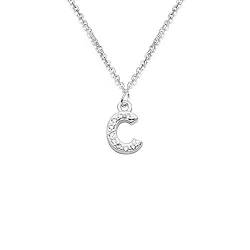 Halskette aus 925er-Sterlingsilber, 26 Buchstaben, Kristallkette für Damen und Mädchen von bifriend