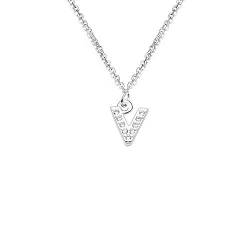 S925 Silber A-Z 26 Initiale Kristall Anhänger Kette Choker Halskette für Frauen Damen Mädchen, Kristall von bifriend