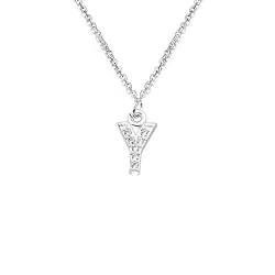 S925 Silber A-Z 26 Initiale Kristall Anhänger Kette Choker Halskette für Frauen Damen Mädchen, Kristall von bifriend