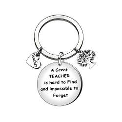 Schlüsselanhänger mit Schriftzug "Teacher's Day" für Lehrer, Geschenk, silber, L, Modern von bifriend