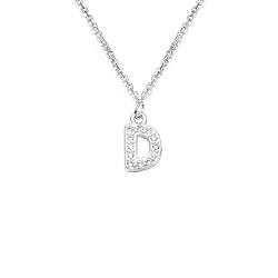 bifriend S925 Silber A-Z 26 Initialen Kristall Anhänger Kette Choker Halskette für Damen Mädchen, Kristall, Strass von bifriend