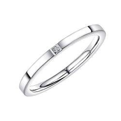 bigsoho Edelstahl Ring Verlobungsring Ehering Kristall Zirkonia elegant Schmuck für Damen Mädchen von bigsoho