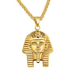 bigsoho Vintage Herren Anhänger Ägypten Pharao Kette Edelstahl Halskette Schmuck von bigsoho