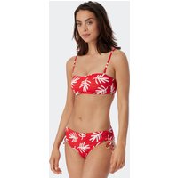 Bandeau Bikini-Top gefüttert Softcups variable Träger Korallen rot - Mix & Match Coral Life M