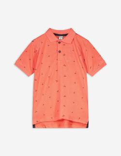 Kinder Poloshirt - Allover-Print, Takko, orange