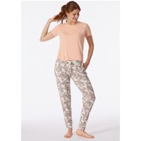 Loungehose lang Modal Bündchen creme gemustert - Mix+Relax 34