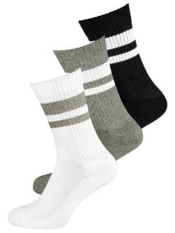 NUR DER Sport Socken 3er Pack - weiß/grau/schwarz - Größe 43-46