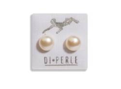 Paar Ohrstecker DI PERLE "Damen Perlenschmuck 585 Gelbgold Süsswasser Perlen Ohrstecker" Ohrringe Gr. Damen, weiß Damen Ohrstecker