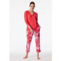 Schlafanzug lang V-Ausschnitt rot - Modern Nightwear 38
