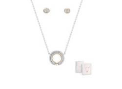 Schmuckset UNIKE JEWELLERY "CLASSY SHINNY, UK.PK.1202.0002" Schmuck-Sets silberfarben (silberfarben, kristallweiß) Damen Brautschmuck