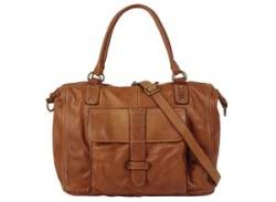 Shopper FORTY Gr. B/H/T: 54 cm x 35 cm x 22 cm onesize, braun Damen Taschen Handtaschen echt Leder, Made in Italy