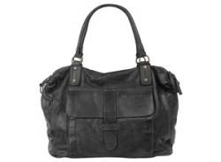 Shopper FORTY Gr. B/H/T: 54 cm x 35 cm x 22 cm onesize, schwarz Damen Taschen Handtaschen echt Leder, Made in Italy