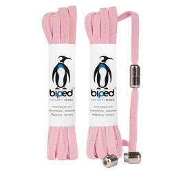 biped LACES 2 Paar elastische Schuhbänder mit Metallkapsel Drehverschluss- Gummi Schnürsenkel ohne Binden für 2 Paar Schuhe, Sneaker, Sport- und Laufschuhe - flach 6 mm z2910(#11 baby pink) von biped