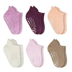 6 Paar Stoppersocken Baby Kinder ABS Rutschfeste Socken Bio Baumwolle 0-6 Monate bis 2-3 Jahre Antirutschsocken Jungen Mädchen Kleinkind Socken von bistyle
