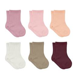 bistyle Baumwolle 6 Paar Baby Socken für Neugeborene Säugling 0-3 Monate bis 2-3 Jahre | Duftend Baby Socken | Jungen Mädchen Kleinkind Socken (as3, age, 0_month, 3_months, Rose) von bistyle