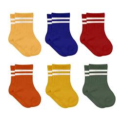 bistyle Baumwolle 6 Paar Baby Socken für Neugeborene Säugling 0-3 Monate bis 2-3 Jahre | Duftend Baby Socken | Jungen Mädchen Kleinkind Socken (as3, age, 0_month, 6_months, Gelb (Gestreift)) von bistyle