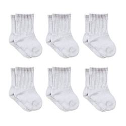 bistyle Baumwolle 6 Paar Baby Socken für Neugeborene Säugling 0-3 Monate bis 2-3 Jahre | Duftend Baby Socken | Jungen Mädchen Kleinkind Socken (as3, age, 0_month, 6_months, Graue Melange) von bistyle