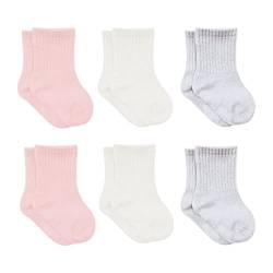 bistyle Baumwolle 6 Paar Baby Socken für Neugeborene Säugling 0-3 Monate bis 2-3 Jahre | Duftend Baby Socken | Jungen Mädchen Kleinkind Socken (as3, age, 0_month, 6_months, Rosa) von bistyle