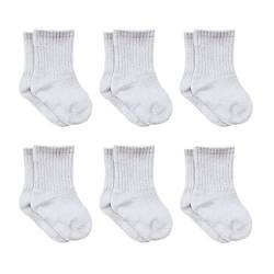 bistyle Baumwolle 6 Paar Baby Socken für Neugeborene Säugling 0-3 Monate bis 2-3 Jahre | Duftend Baby Socken | Jungen Mädchen Kleinkind Socken (as3, age, 6_months, 12_months, Graue Melange) von bistyle