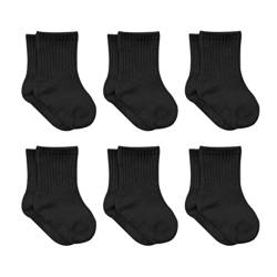 bistyle Baumwolle 6 Paar Baby Socken für Neugeborene Säugling 0-3 Monate bis 2-3 Jahre | Duftend Baby Socken | Jungen Mädchen Kleinkind Socken (as3, age, 6_months, 12_months, Schwarz) von bistyle