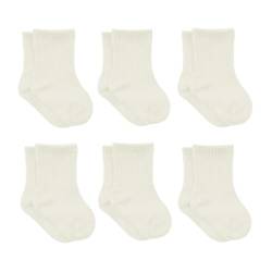 bistyle Baumwolle 6 Paar Baby Socken für Neugeborene Säugling 0-3 Monate bis 2-3 Jahre | Neugeborene Babysocken | Jungen Mädchen Kleinkind Socken (DE/NL/SE/PL, Alter, 0 Monate, 6 Monate, EcruEcru) von bistyle