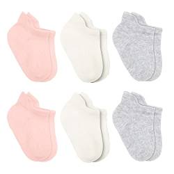 bistyle Baumwolle 6 Paar Baby Socken für Neugeborene Säugling 0-6 Monate bis 3 Jahre | Stopper Socken Nahtlos Socken | Jungen Mädchen Kindersocken (as3, age, 0_month, 6_months, Rose) von bistyle