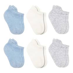 bistyle Baumwolle 6 Paar Baby Socken für Neugeborene Säugling 0-6 Monate bis 3 Jahre | Stopper Socken Nahtlos Socken | Jungen Mädchen Kindersocken (as3, age, 12_months, 24_months, Blau) von bistyle