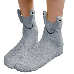 Flauschige Schneckensocken,Lustige Schneckensocken | Bequeme Thermosocke,Elastische, atmungsaktive, dicke, lustige, weiche, flauschige, bequeme Socken, Weihnachtsgeschenke für Damen und Biteatey von biteatey