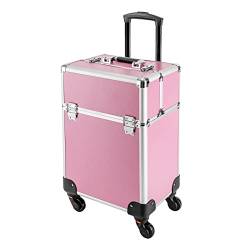 Cosmetics Makeup Beauty Nail Salon Hairdresser Trolley Case (Pink) Kosmetikkoffer Trolley Schminkkoffer Kosmetikkoffer mit Griff 4 Universalrollen von biusgiyeny