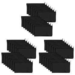 biyan 45 Stück schwarze -Leinentaschen, 21,3 x 11,7 cm, Schreibwaren-Aufbewahrungstasche mit Reißverschluss, DIY-Graffiti-Federmäppchen, DIY-Geschenkbeutel von biyan