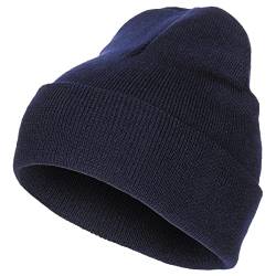 blntackle76 Strickmütze Beanie Mütze Olive/grün, balu/Navy, schwarz/Black 100% Wolle Damen Herren Wintermütze | für Frauen Männer Unisex Weich & Warm one Size (navi/blau) von blntackle76