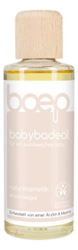 boep Baby Badeöl | Pflegender Badezusatz mit Bio Jojobaöl und Mandelöl für Neugeborene | Vegane Naturkosmetik | Babypflege Erstausstattung | Entwickelt von einer Ärztin und Mama (125ml) von boep