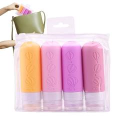 Toilettenartikel Reiseflasche | 4-teiliges Silikon-Reise-Make-up-Flaschen-Set, auslaufsichere Duschgel-Reiseflaschen | Reisezubehör für Shampoo, Handwäsche, Reinigungsöl, Haarspülung Boiler von boiler