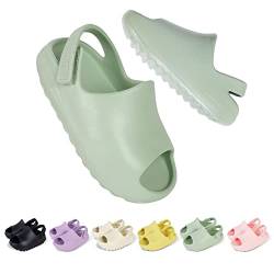 bolukets Kinder Hausschuhe Mädchen Jungen Badelatschen Sommer Weiche Open Toe Sandalen Rutschfest Kleinkinder Pantoletten Schnelltrocknend Dusch Cloud Schlappen Strand Badeschlappen,Grün,19/20EU von bolukets