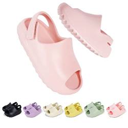 bolukets Kinder Hausschuhe Mädchen Jungen Badelatschen Sommer Weiche Open Toe Sandalen Rutschfest Kleinkinder Pantoletten Schnelltrocknend Dusch Cloud Schlappen Strand Badeschlappen,Rosa,25/26EU von bolukets