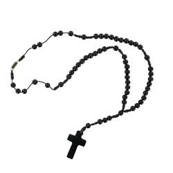 Rosenkranz Halskette aus Holz, schwarz, mit Verschluß, Länge ca. 32 cm von bonfim.de