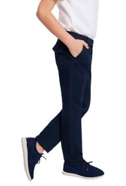 bonolo Chino Hosen für Jungen aus 100% Baumwolle mit Taschen - Stylischer Komfort für Jeden Anlass Marineblau Chinos (DE/NL/SE/PL, Numerisch, 130, 134, Regular, Marineblau) von bonolo