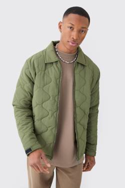 Gesteppte Jacke Mit Kragen - Khaki - M, Khaki von boohoo