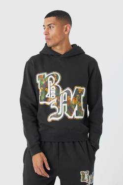 Kastiger Hoodie Mit Bm Camouflage-Print - Black - M, Black von boohoo