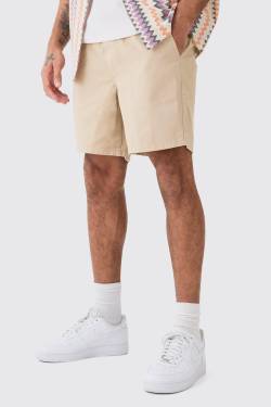 Kurze Lockere Shorts In Stone - M, Stone von boohoo