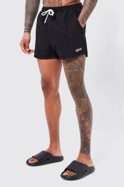 Kurze Original Man Badehose - Black - S, Black von boohoo