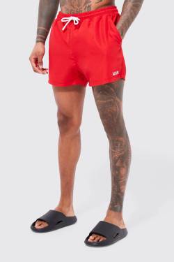 Kurze Original Man Badehose - Red - L, Red von boohoo