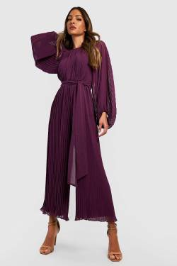 Langärmliger Culotte-Jumpsuit - Purple - 38, Purple von boohoo