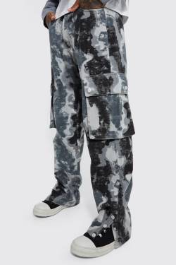 Lockere Camouflage Cargo-Hose Mit Druckknöpfen - Black - 30, Black von boohoo