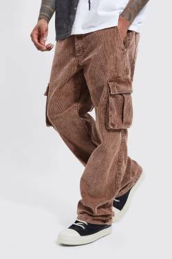 Lockere Cargo-Hose Mit Acid-Waschung - Chocolate - Xl, Chocolate von boohoo