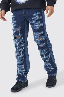 Lockere Jeans Mit Rissen - Indigo - 32R, Indigo von boohoo